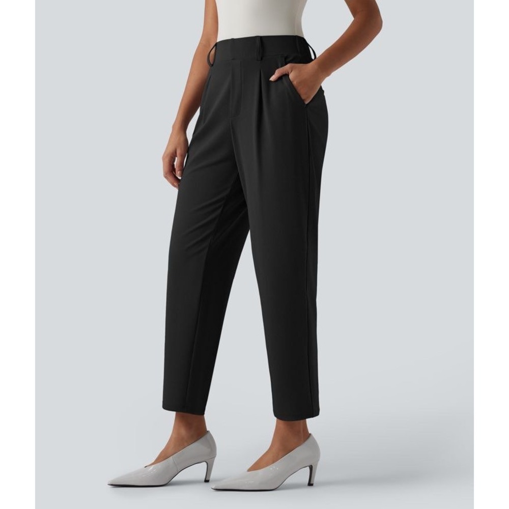 Halara Flex High Waisted Tapered Work Pants Black Size S NWT